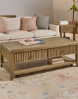 Reed - Rectangular Coffee Table With Casters - Driftwood Oak