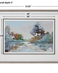 Morning Lake - Watercolor Framed Print - Blue