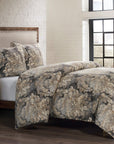 Victoria - Queen Washed Linen Duvet Cover Set Set of 3 - Multi Color