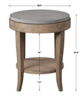 Deka - Round Side Table - Gray & Light Brown