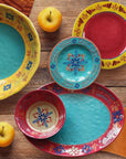 Bonita - Talavera Design Melamine Set Set of 14 , 2 Per Carton - Yellow / Blue