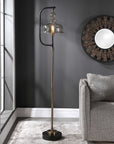 Elieser - Industrial Floor Lamp - Light Brown