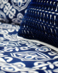 Monterrey - Queen Duvet Cover Set Set of 4 - Blue / White