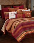 Solace - King Reversible Quilt Set (Set of 3) - Red / Orange / Brown