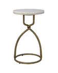 Kevin - Side Table - White / Gold