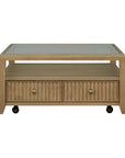 Reed - Square Coffee Table With Casters - Driftwood Oak