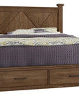Cool Rustic - X Bed With Storage Footboard
