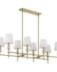 Arques - 8 Light Linear Chandelier - White / Gold
