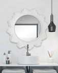Sea Coral - Round Mirror - White