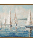 Sailing Day Framed Canvas - Blue
