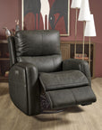 Linden - Power Swivel Gliding Recliner With Power Headrest, Lumbar, Heat & Massage