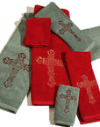 Western Cross - Embroidered Cross Towel Set Set of 3 , 2 Per Carton - Turquoise