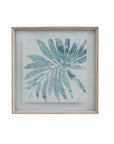 Burlap Ocean Palm IX Framed Print - Light Blue