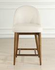 Stitches - Leather Counter Stool - White / Brown