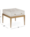 Perrine - Rectangle End Table - White / Gold