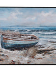 Mo Bay Framed Canvas - Blue / Light Brown