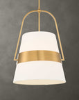 Harness - 1 Light Shade Pendant - White / Gold