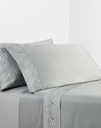Scroll Sheet - King 350TC Gray Scroll Embroidered Sheet Set Set of 4 - Gray