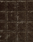 Stella - Faux Silk Velvet Double Box Stitch Throw - Green Ochre
