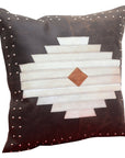 Genuine Leather - Leather & Hide Aztec Throw Pillow - Dark Brown