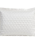 High Shine Satin - 21" x 34" Quatrefoil Quilt Pillow Sham Set (Set of 2) - White