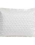 High Shine Satin - 21" x 34" Quatrefoil Quilt Pillow Sham Set Set of 2 - White