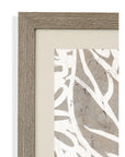 Mudcloth Foliage Framed Print Set of 2 - Light Brown / Beige