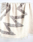 Maguey - 100% Wool Handwoven Throw Blanket - Natural / Tan