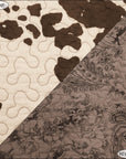 Elsa Cowhide - Full/Queen Reversible Quilt Set Set of 3 - Chocolate