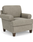 Moxy - Fabric Arm Chair, T-Shaped Seat Cushion, Curved Sock Arms