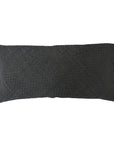 Genuine Leather - Woven Suede Lumbar Pillow - Black