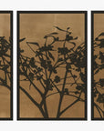 Tak Met Bloesem - Triptych Framed Print - Brown / Black