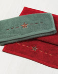 Rustic Star - Embroidered Star Towel Set Set of 3 , 2 Per Carton - Turquoise
