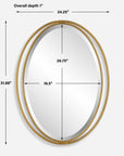 Rhodes - Gold Oval Mirror