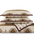 Dakota - King Reversible Quilt Set With 2 King Shams Set of 3 - Tan