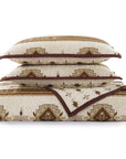 Dakota - Full/Queen Reversible Quilt Set With 2 Standard Shams Set of 3 - Tan