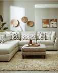 Tyler Sectional Customizable Modular Living Room Seating with Pillows