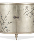 Melange - Marguerite 2-Door Demilune Chest - Pearl Silver