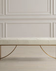 Swale - Ivory Leather Bench