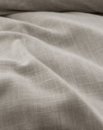 Hera - Twin Washed Linen Flange Duvet Cover - Taupe