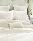 Stonewashed Cotton Velvet - Full/Queen Quilt Set Set of 3 - Vintage White