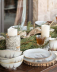 Clearwater Pines - Ceramic Dinnerware Set Set of 16 - Cream / Tan / Brown