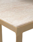 Lindon - Travertine Nesting Tables Set - Gold / White