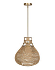 Hestia - 1 Light Natural Rope Pendant - Light Brown