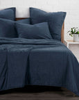 Cotton Canvas - Twin Stonewashed Coverlet Set Set of 2 - Denim