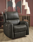 Linden - Power Swivel Gliding Recliner With Power Headrest, Lumbar, Heat & Massage