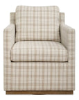 Basie - Casual Linen Swivel Chair - White