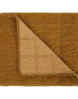 Stella - Faux Silk Velvet Double Box Stitch Throw - Saffron