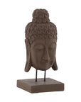 Carved Buddha Head - Dark Brown