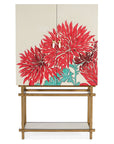 Melange - Patrisha Bar Cabinet - Beige / Red
